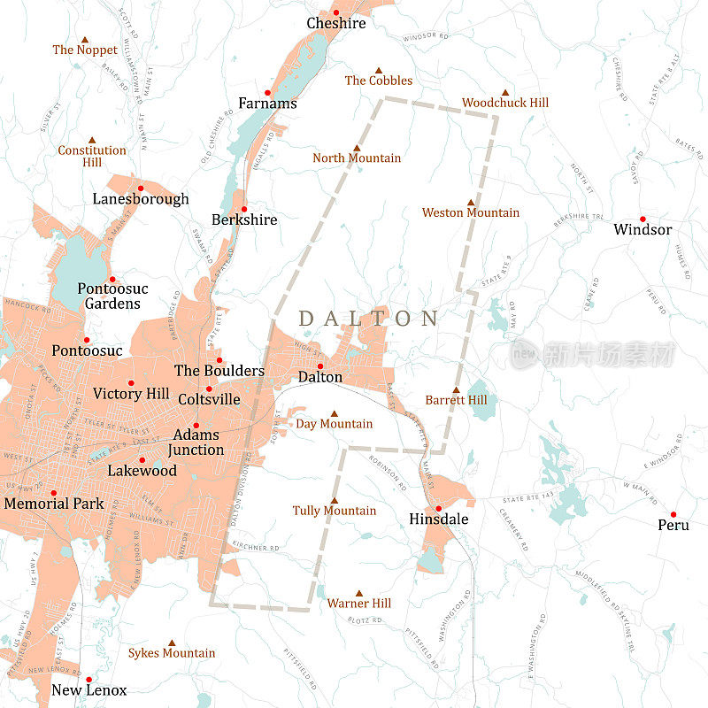 MA Berkshire Dalton矢量路线图